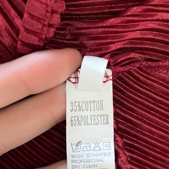 Maroon Red Ribbed Backless Strapless Tie Back Bodycon Midi Maxi Dress size Small - Picture 4 of 5